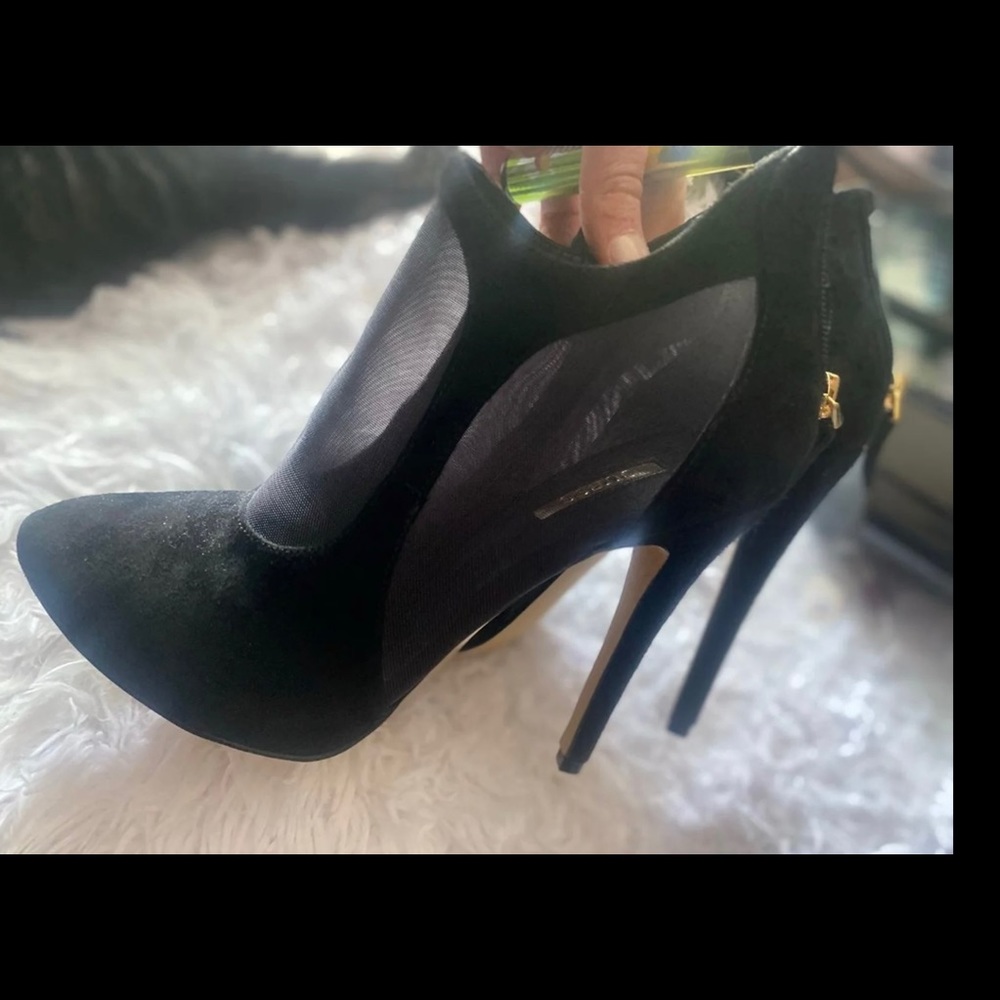 Guess Suede Booties with Mesh Cutouts